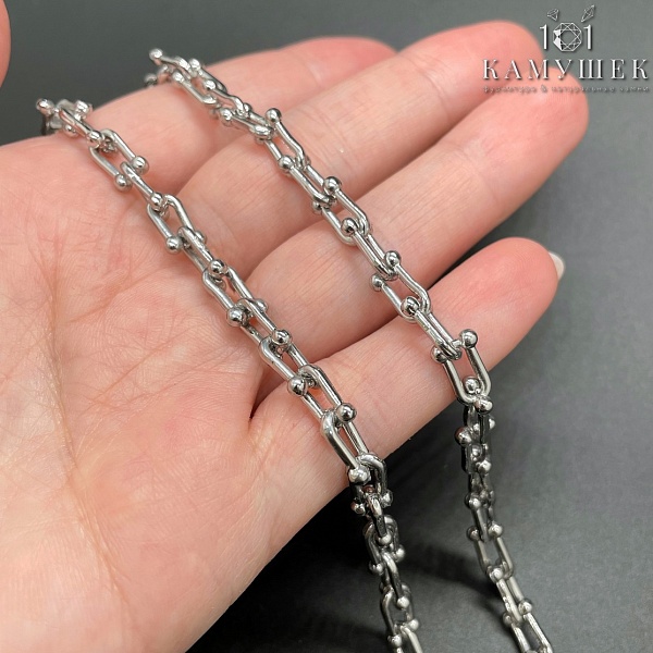 Цепь №94 цвет серебро 9,5*5,8 мм