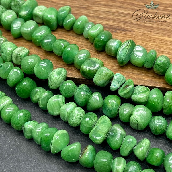 Оникс фриформ темно- зеленый (6-10)*(10-15) мм