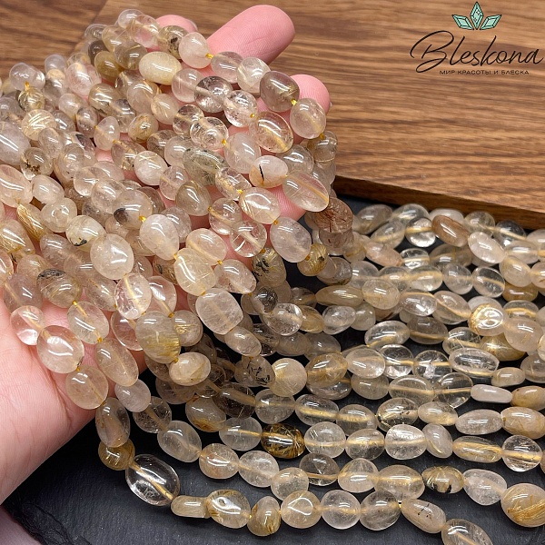 Кварц Рутиловый галтовка №3 7-9 мм