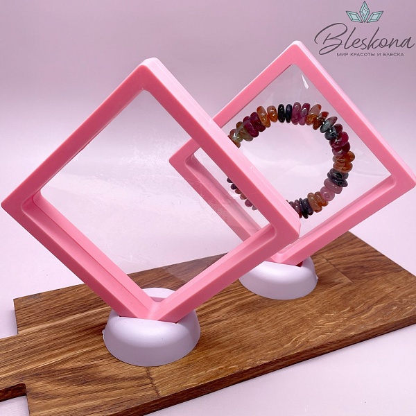Прозрачный дисплей для украшений розовый 11 см