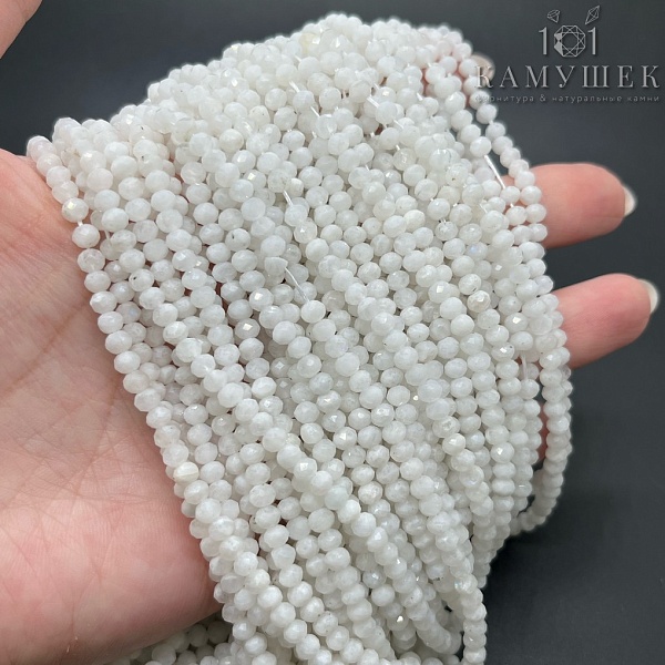 Лунный камень рондель микроогранка №1 4*3 мм