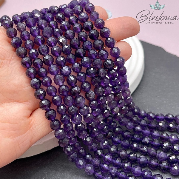 6мм Аметист круглая огранка №2