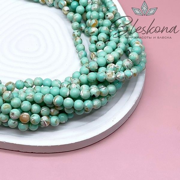 Перламутр с примесью акрила зеленый 6,5 мм