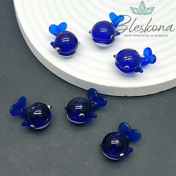 23*15 мм  Бусина кит темно- синий