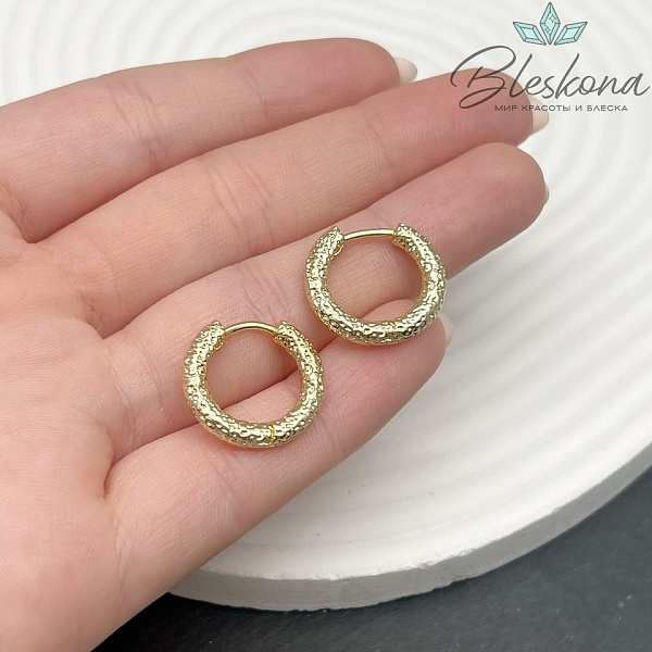 18мм Цвет золото, Швензы бублик Фактурные Конго Люкс