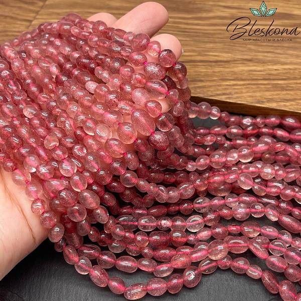  Кварц клубничный галтовка 6-8 мм