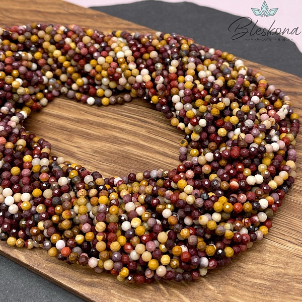 Яшма Мукаит микроогранка 3 мм