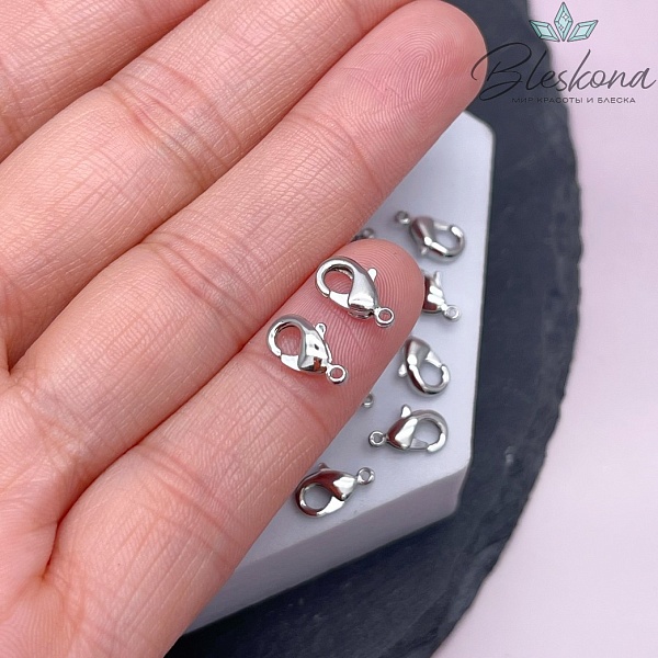 10 мм Цвет серебро, Замок округлый 