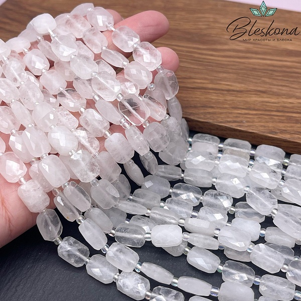 Горный хрусталь плоский  прямоугольник огранка 12*8 мм