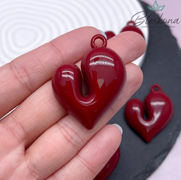 41*33 мм, Подвеска Сердце красное 