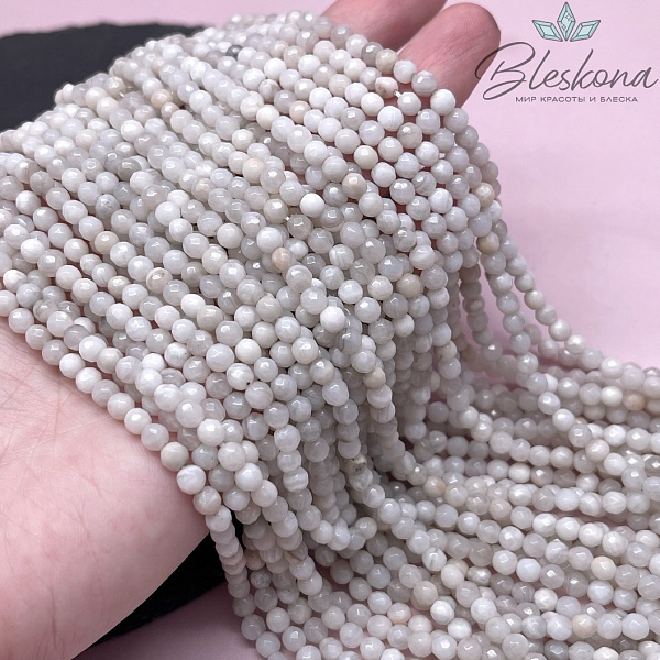 Агат кружевной огранка 4 мм