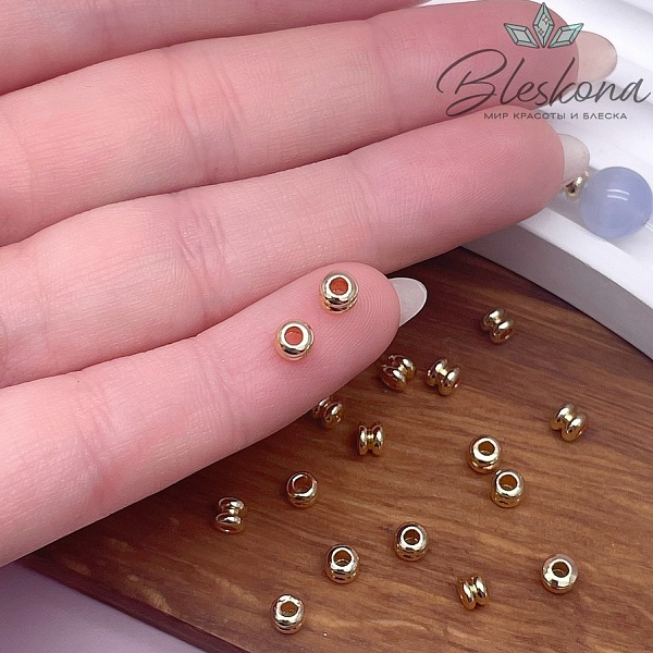 3,5*4 мм Цена золото, Бусина-разделитель