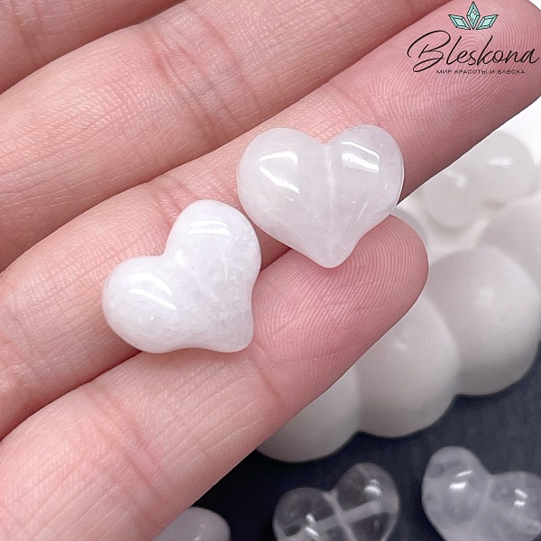 Бусина Сердце Горный Хрусталь 13*16 мм штучно