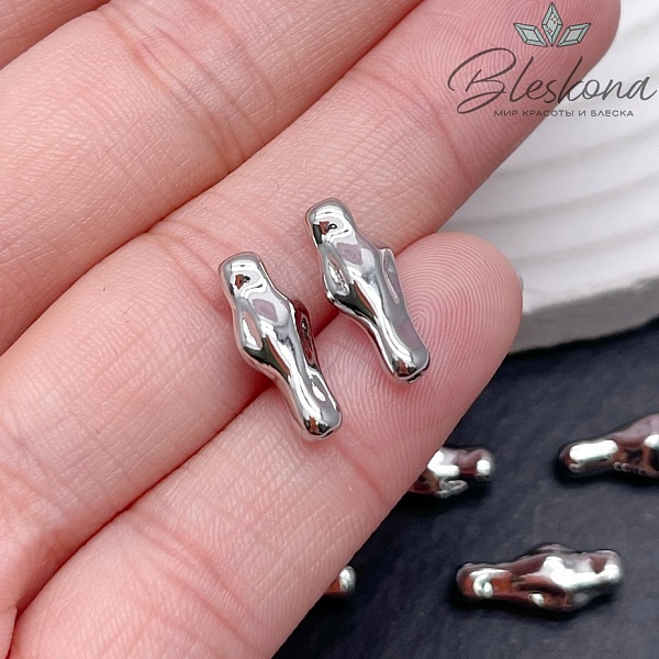 15*5 мм Цвет серебро, Бусина фриформ