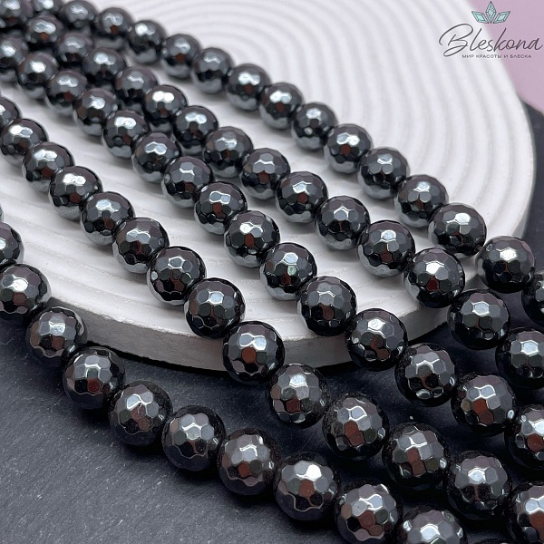 12мм Гематин имитация, огранка круглая