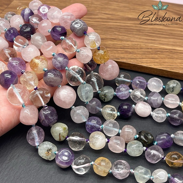 Микс из натуральных камней галтовка на увеличение 8-15 м