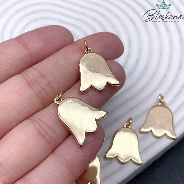 20*17,4 мм Цвет золото, Подвеска Тюльпан Этно №3