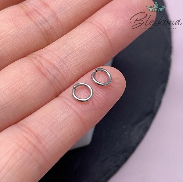 6*1 мм Цвет серебро, Колечки разъемные уп. 1 гр