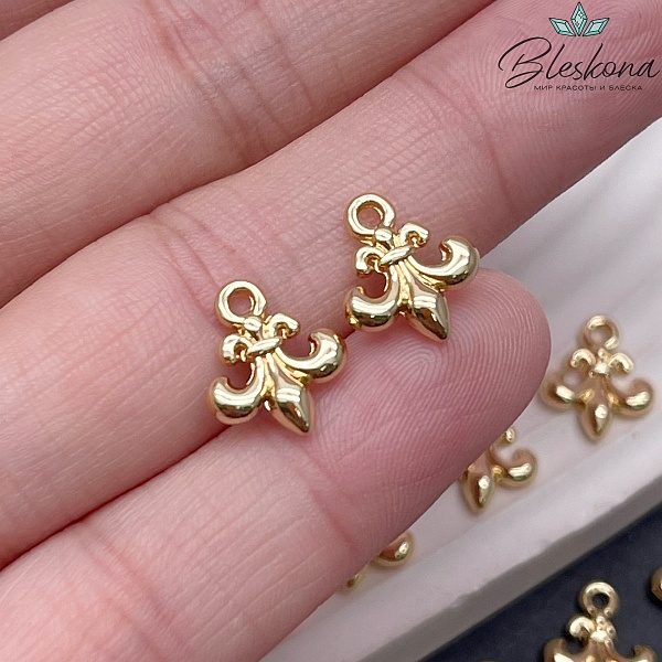 12*10 мм Цвет золото, Подвеска королевская лилия 