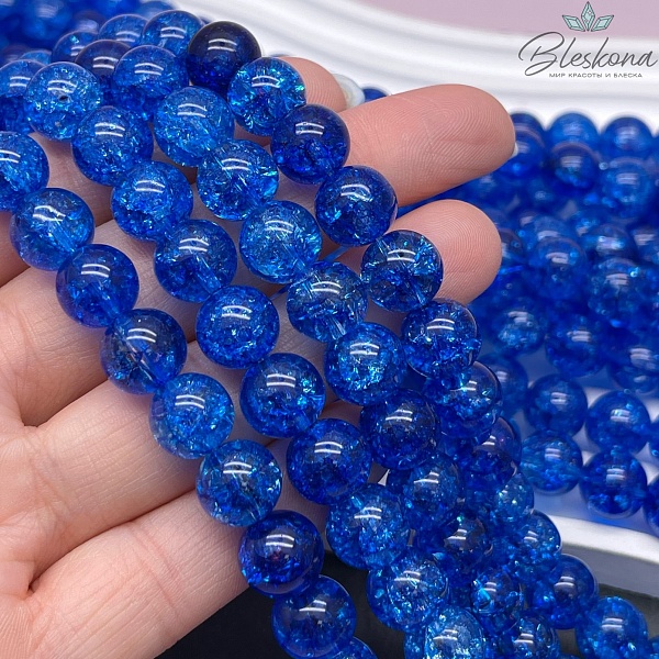 Кварц снежный синий (имитация) 10 мм