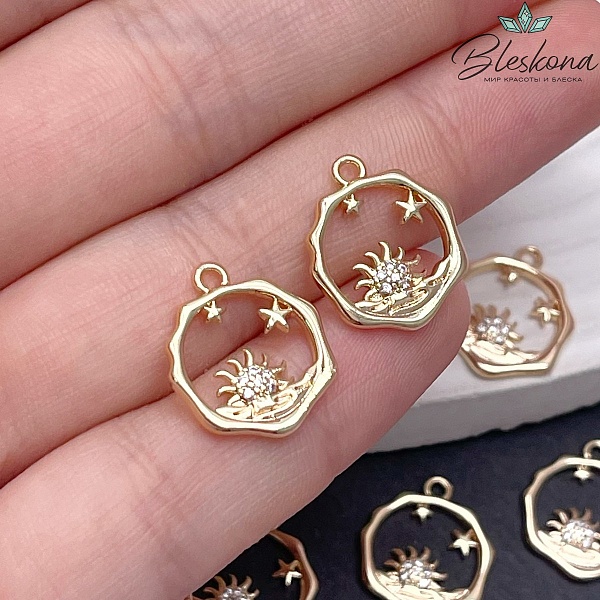 14,4*16,5мм Цвет золото, Подвеска закат 