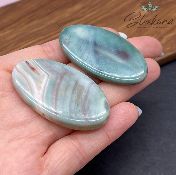 Агат бирюзовый овал 28*50 мм штучно