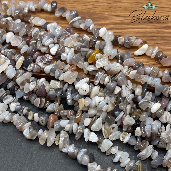 Крошка Агат Ботсвана ширина бусин ~ 6-9 мм