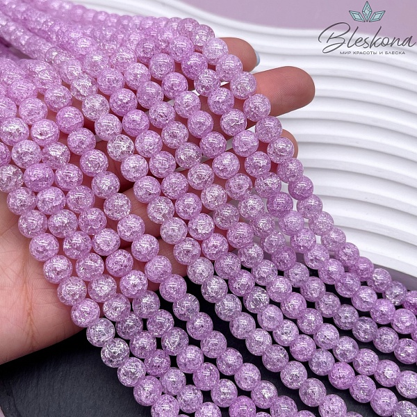 Кварц снежный сиреневый (имитация) 8 мм