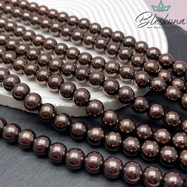 10 мм Гематин имитация, цвет коричневый №1 (шоколадный)