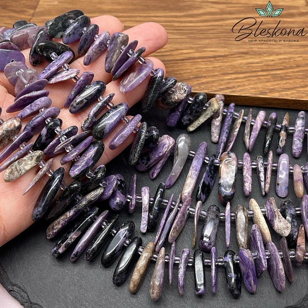 Чароит сколы на увеличение 14-30 мм