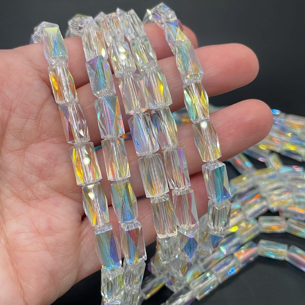 7*12 мм Стекло Lux, цилиндр, цвет AB 