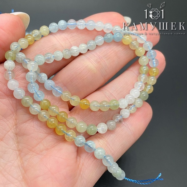 4,5 мм Аквамарин шар микс 