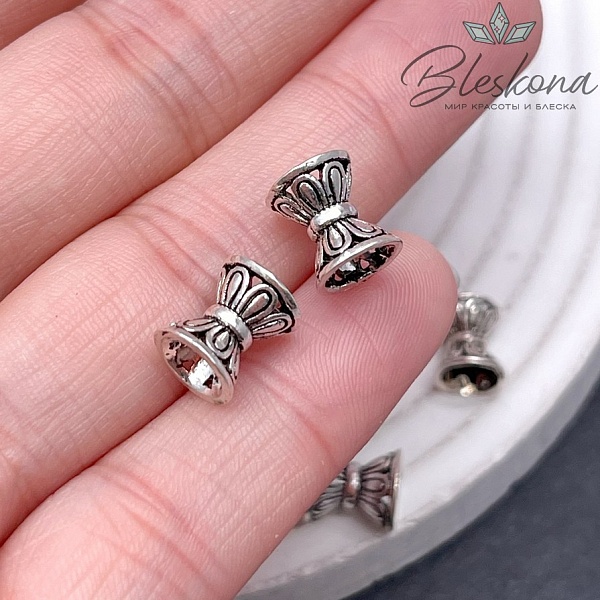 8*7,5 мм Разделитель мельхиор шапочки узор №2