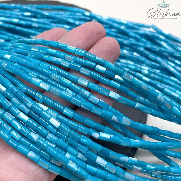 Перламутр ярко-голубой трубочки 5*3 мм 