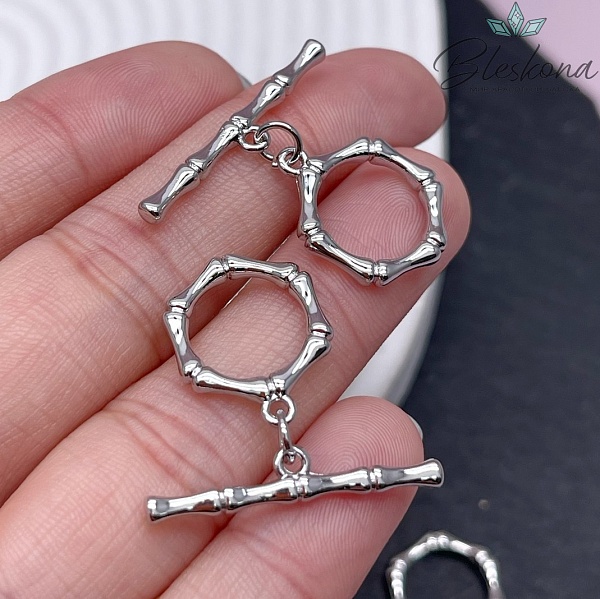 16,5 мм Цвет серебро, Замок Тогл косточки