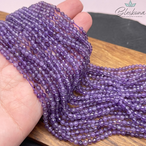 Аметист алмазная огранка №2 3 мм 