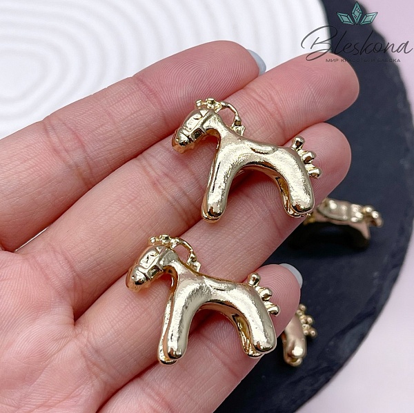 25*30 мм Цвет золото, Подвеска Дымковская Лошадка 