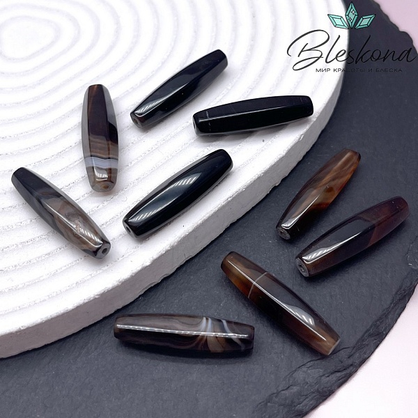 Дзи природная из агата огранка 30*7 мм (штучно)