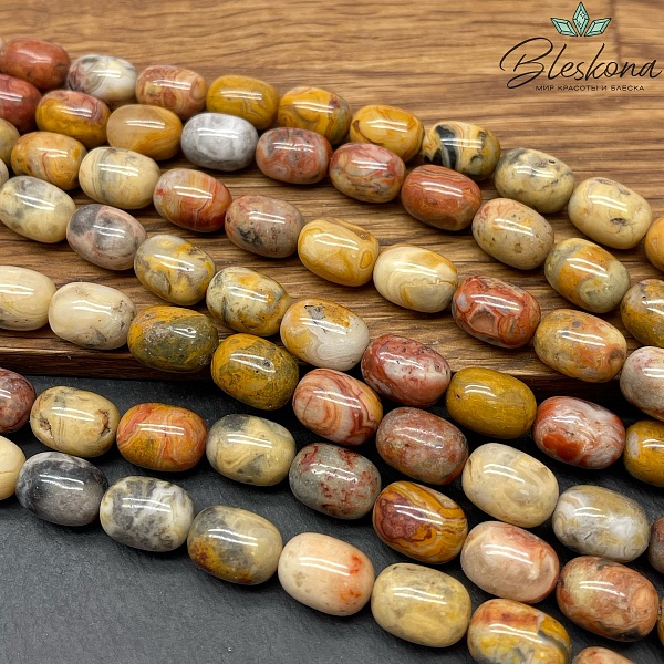 Агат кружевной бочата 14*10 мм