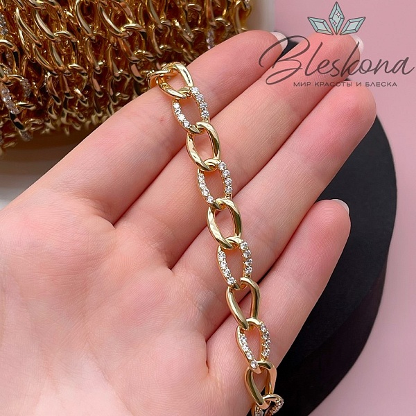 Цепь №219-1 цвет золото 12*7,5 мм