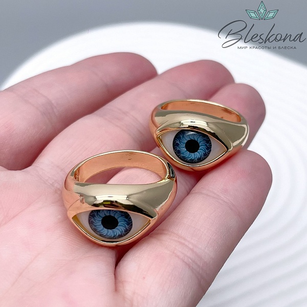 17 мм Цвет золото, Кольцо размерное глаз 