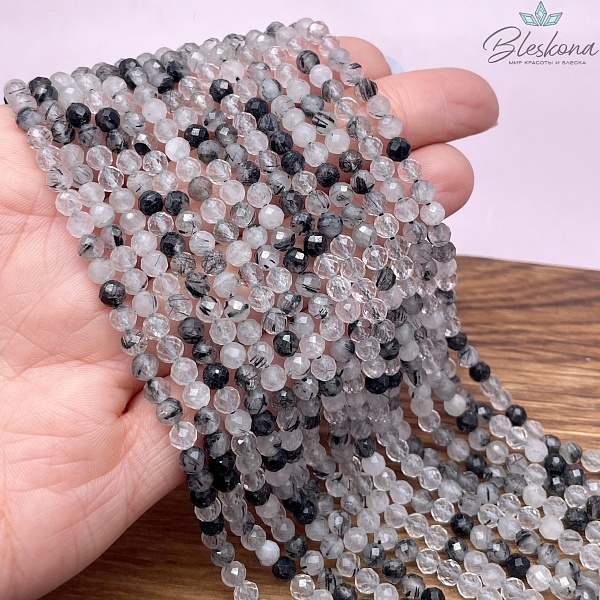 Кварц Турмалиновый алмазная огранка 4 мм