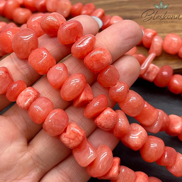 Оникс фриформ лососевый (6-10)*(10-15) мм