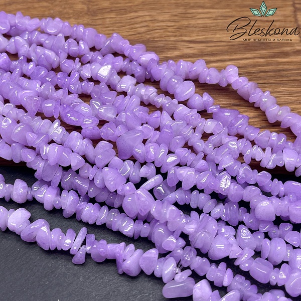 Крошка Кварц фиолетовый (тонированный) ширина бусин ~ 7-9 мм