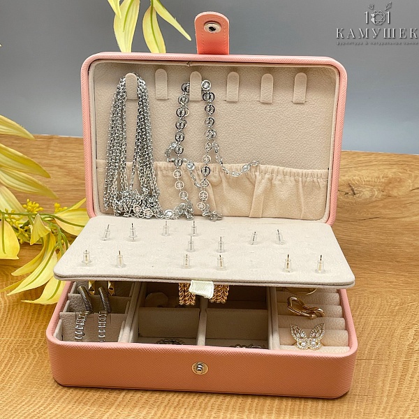 Шкатулка для украшений розовый 11*15,5 см