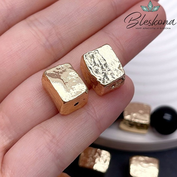 13,5*10,5 мм Цвет золото, Бусина крупная фактурная фриформ