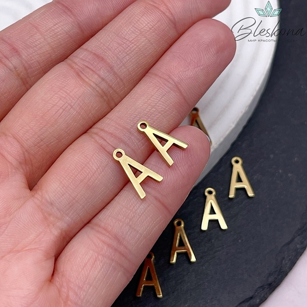 12 мм Цвет золото, Буква A основа сталь 