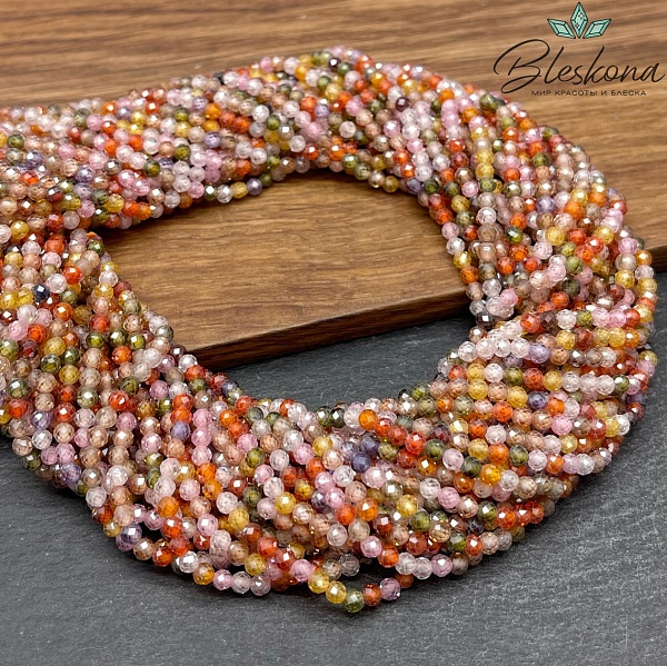 Циркон огранка микс 3 мм (кубический цирконий, фианит) 