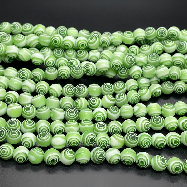 Муранское стекло зеленое спираль 8мм