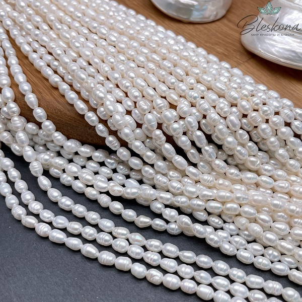 Жемчуг рис белый 4-4,5 мм